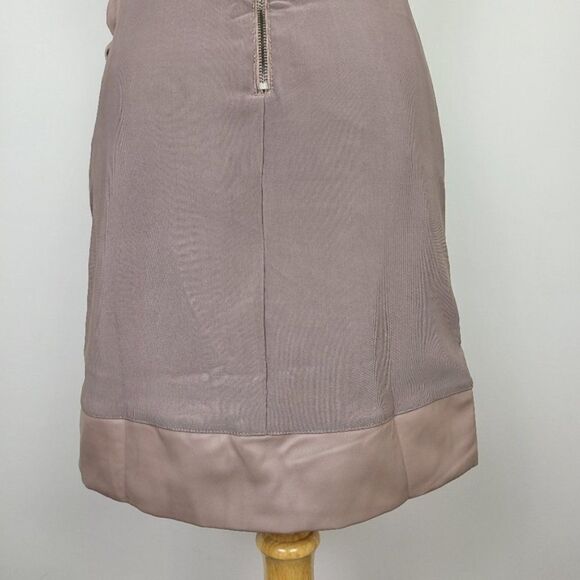 LUCY Paris Taupe Tan Faux Leather Rosette Waist Bodycon Sheath Mini Dress Large - Picture 10 of 17